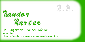 nandor marter business card